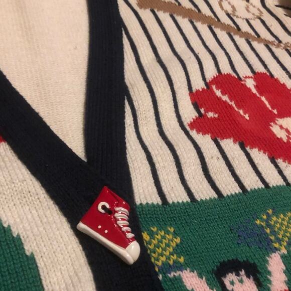 Sweater Loft New York Sports Sweater Cardigan Sz S - Picture 3 of 6